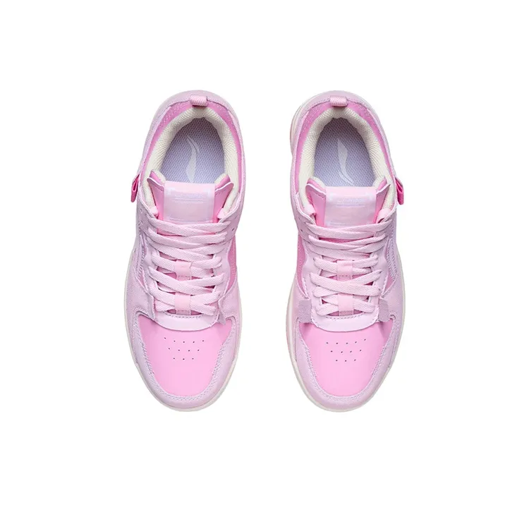 LiNing Layer Pro Anti-Slip Wear-Resistant Low-Top Skateboard Shoes Women's Cherry Blossom Pink-3