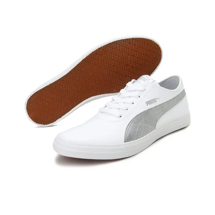 PUMA Cayden Move IDP Slip-Resistant Cushioning Wear-Resistant Low-Top Skateboard Shoes Women's White Silver-3