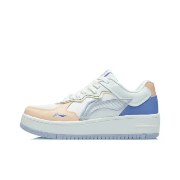 LiNing Rise The Phoenix Anti Slip And Wear Resistant Lightweight Low Top Skateboard Shoes Women's Mist White