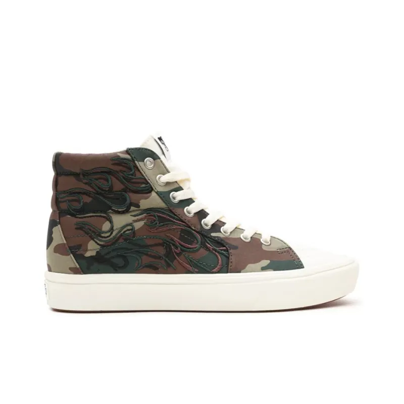 Sk8 ComfyCush Vans Hi 'Flame Embroidery Camo'-1