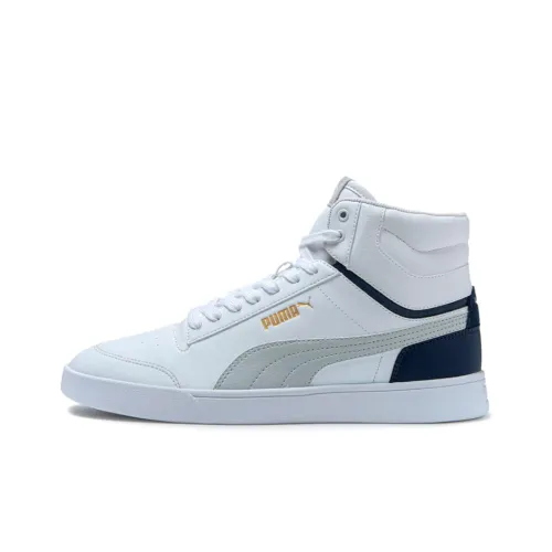 PUMA Shuffle Skateboard Shoes Unisex High-Top White/Gray/Blue