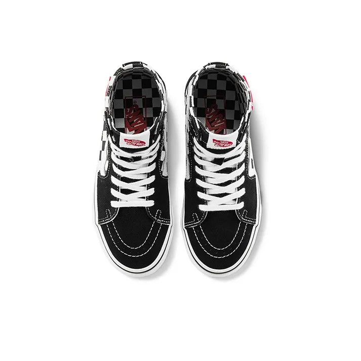 Vans SK8 HI Checkered 'Black White'-2
