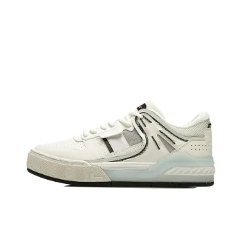 LiNing Anti Slip And Wear Resistant Lightweight Low Top Skateboard Shoes Men's White Black