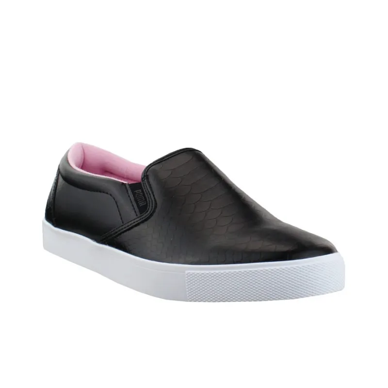 PUMA Tustin Slip-On Breathable Slip-Resistant Support Wear-Resistant Low-Top Skateboard Shoes Women's Black White-2