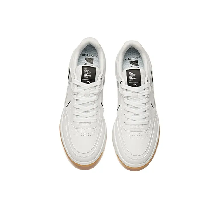 Anta Coverage Anti-Slip And Wear-Resistant Lightweight Low-Top Skateboard Shoes Men's White Gray Black-3