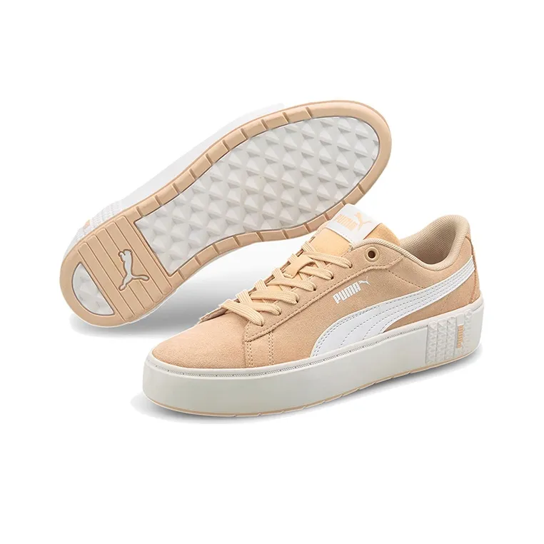 PUMA Smash Platform V2 Suede 'Khaki White' Women's-4