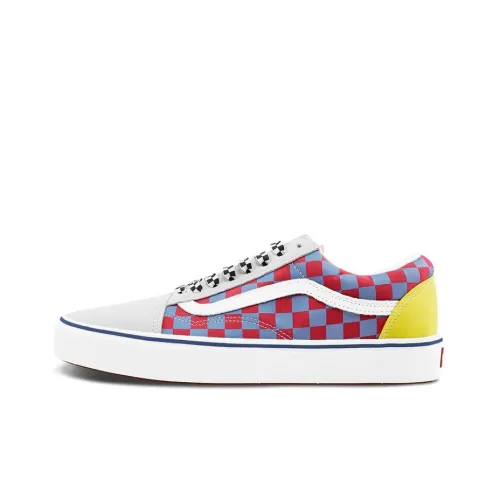 Vans Old Skool Skateboard Shoes Unisex Low-Top Blue Red Checkered