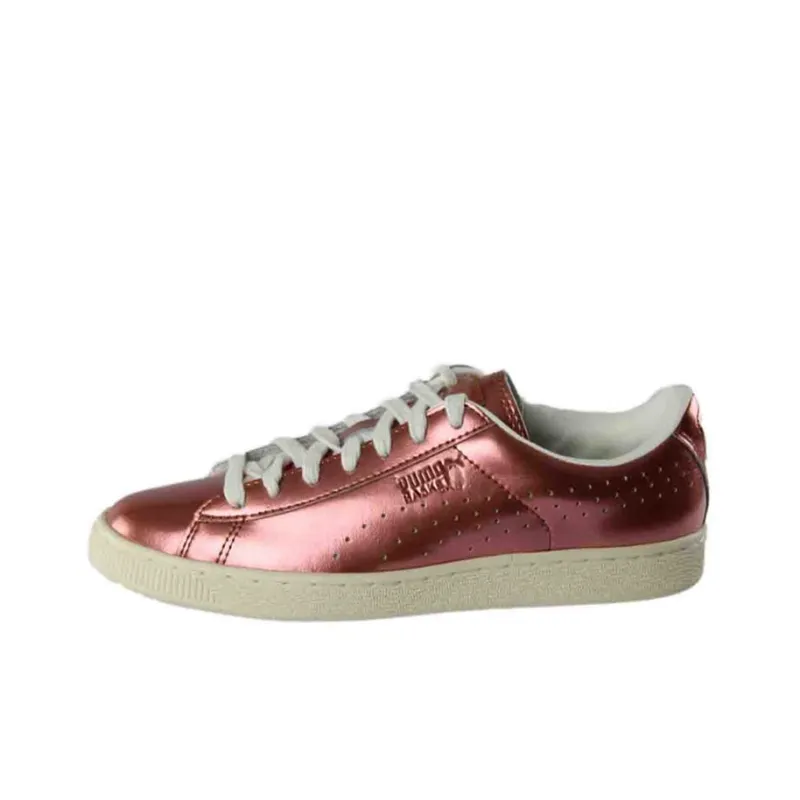 PUMA Basket Skateboard Shoes Women's Low-Top Rose Gold-0