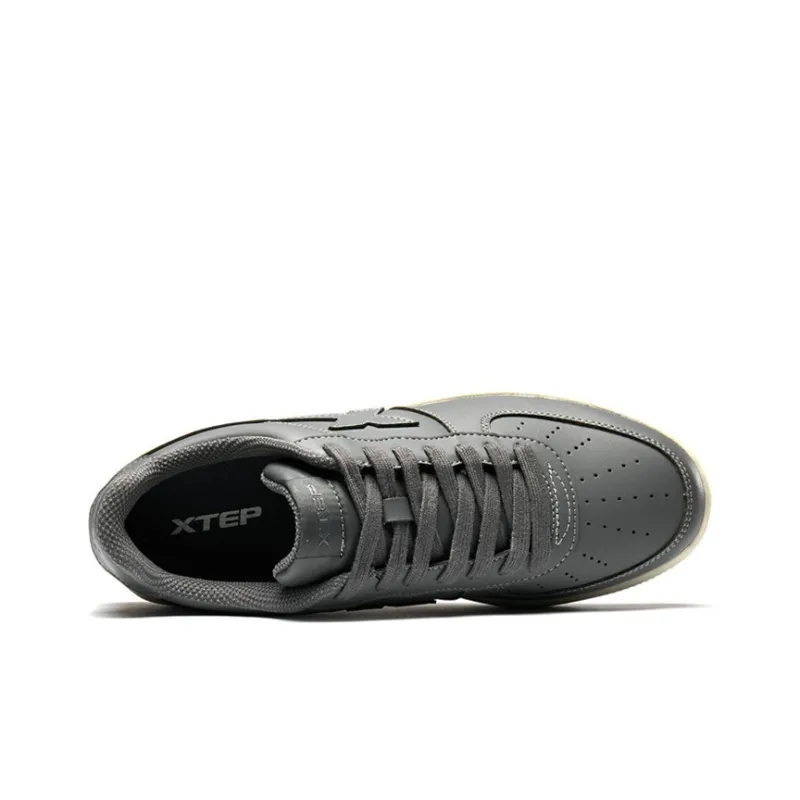XTEP Slip Resistant Shock Absorbers With Abrasion Resistant Properties Low Top Skateboard Shoes Men's Black Gray-3