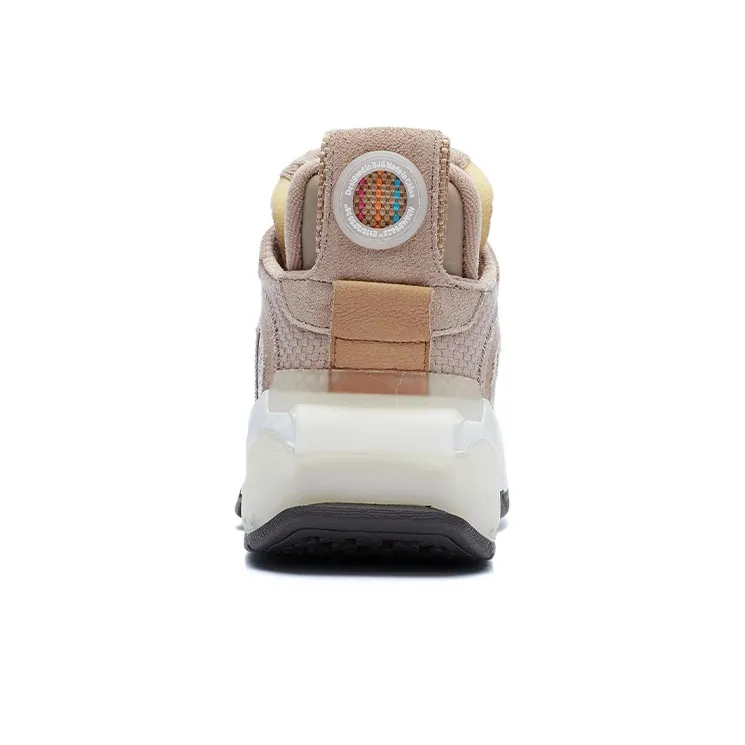 LiNing Enlightenment Anti Slip And Wear Resistant Lightweight Mid Top Skateboard Shoes Women's Light Taupe-3