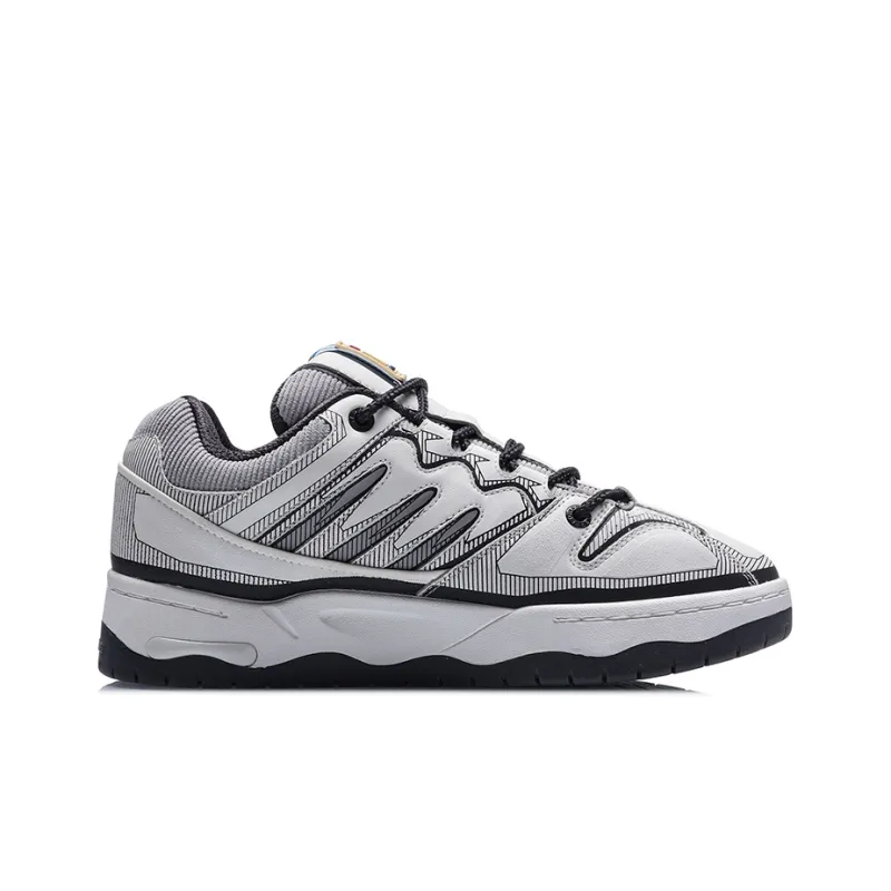 LiNing CF Hello Earth Collection Low-Top Skateboard Shoes Men's White Gray-1