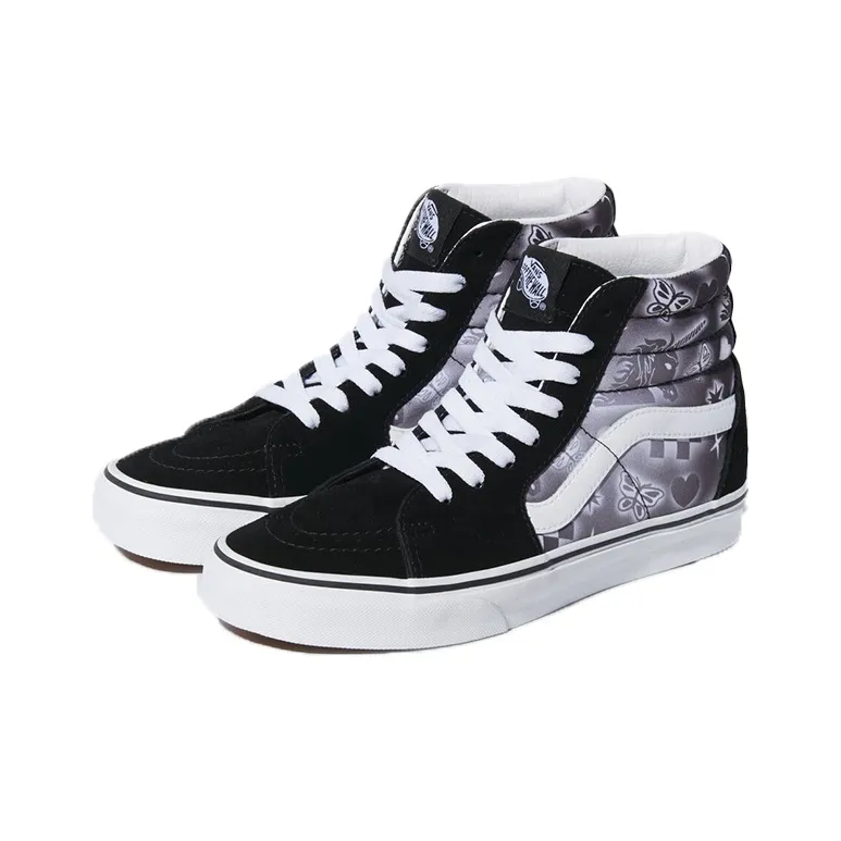 Vans SK8 Hi Black White Print-2
