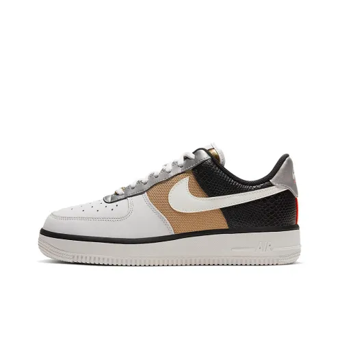 Nike Air Force 1 Skateboard Shoes Women's Low-Top Gray Black/Gold