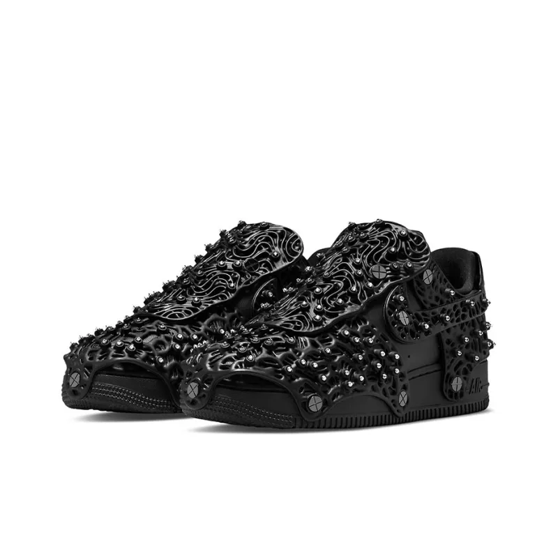 Nike Air Force 1 Low Swarovski Retroreflective Crystals Black Women's-2