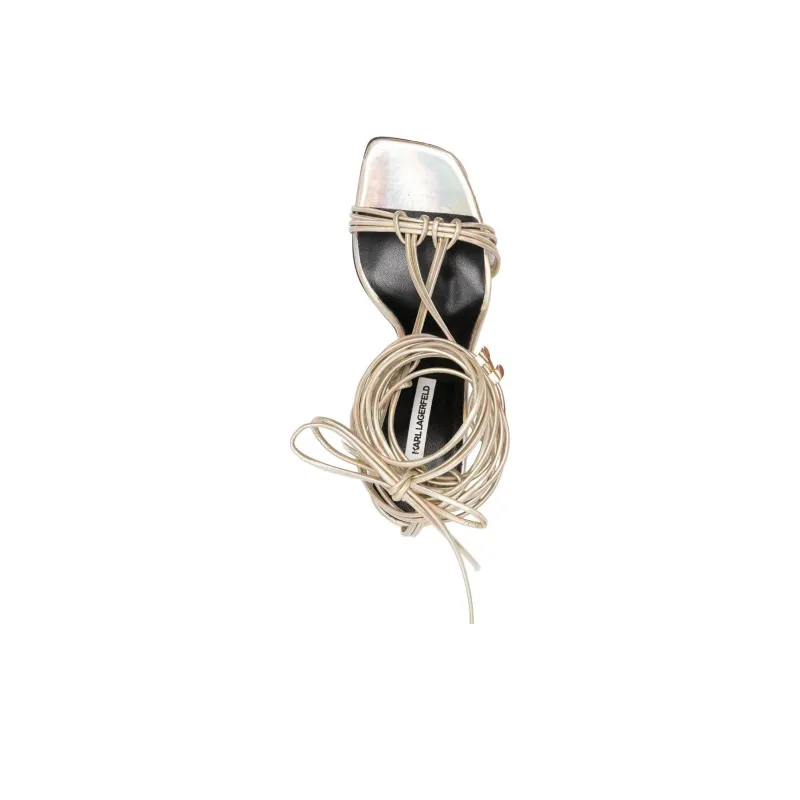 KARL LAGERFELD Gala Shimmer Lace-up Sandals-4