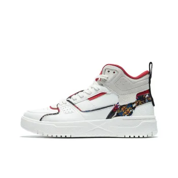 XTEP Cow Turns The World Skateboard Shoes Women's High Top White Red