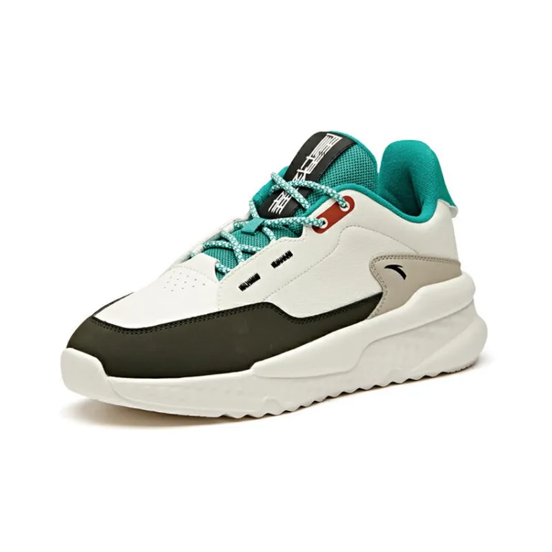 Anta Life Collection Unbridled Low Top Skateboard Shoes Men's White Black Green-1