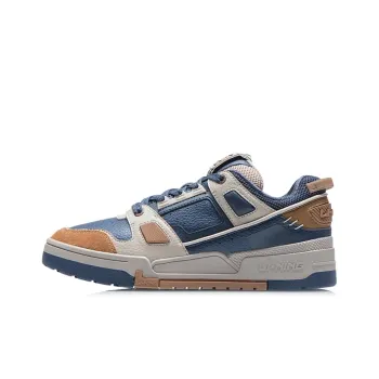 LiNing Anti Slip Wear Resistant Low Top Skateboard Shoes Men's Blue White Brown