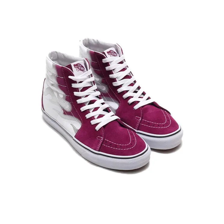 Vans Unisex Sk8 hi Flame Sneakers Purple/White-2