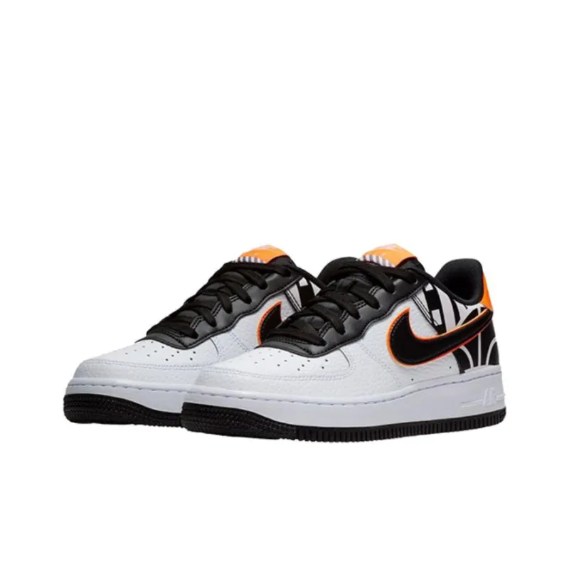 Nike Air Force 1 LV8 Low-Top Skateboard Shoes GS White Black Orange-2