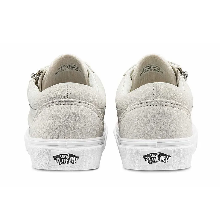 Vans Old Skool Zip Casual Low Tops Skateboarding Shoes Unisex White-4