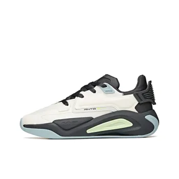 Anta Super Body Slip Resistant Cushioning Abrasion Resistant Low Top Skateboard Shoes White Charcoal Gray