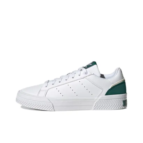 Adidas Originals Court Tourino Skateboard Shoes Women's Low-Top Bright White/Green