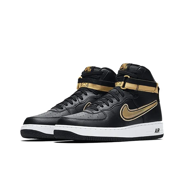 Nike Air Force 1 High Nba Black Metallic Gold-2