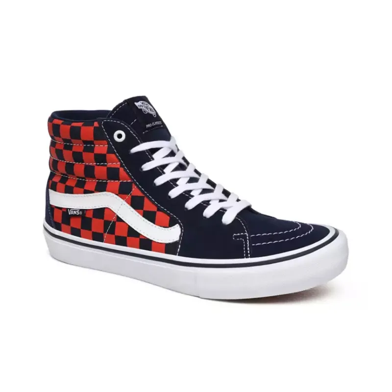 Vans SK8 Hi Pro Checkerboard - Navy Orange-3
