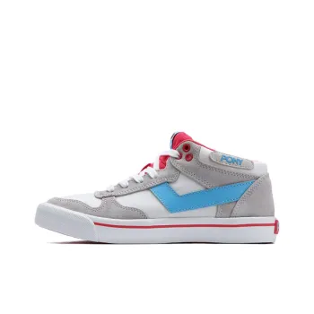 Pony Atop Skateboard Shoes Women's Low Top Gray White