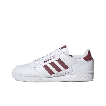 Adidas Originals Continental 80 Stripes Abrasion Resistant Low Top Skateboard Shoes Men's White Red