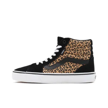Vans Filmore Decon Hi Non Slip Breathable Casual Skateboarding Shoes Black Leopard Print Women's