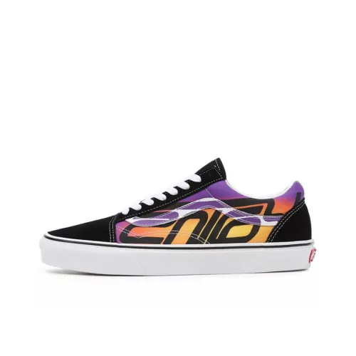 Vans Old Skool Skateboard Shoes Women's Low-Top Black/Purple/Yellow