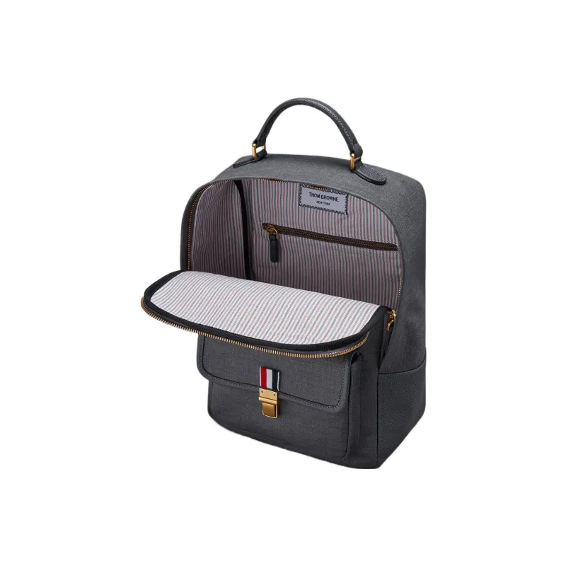 THOM BROWNE· Wool With Calfskin Backpack Men's Gray-1
