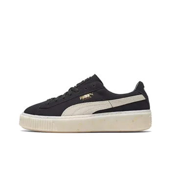 PUMA Suede Platform Black/White/Gold Board Shoes Women's