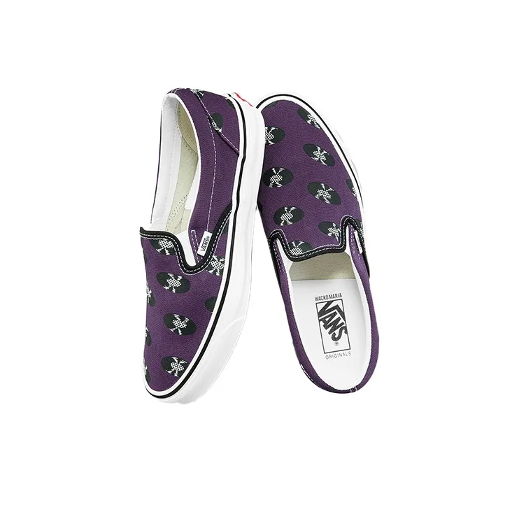 Vans Og Classic Slip On Wacko Maria Purple Records-3