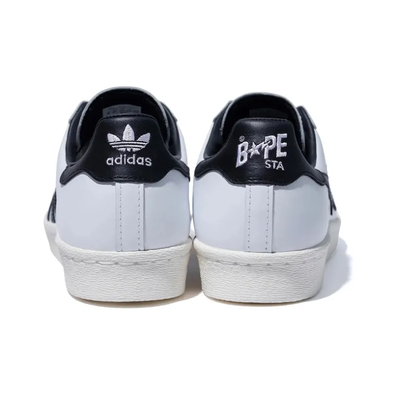 Adidas Superstar 80s Bape White Black-4
