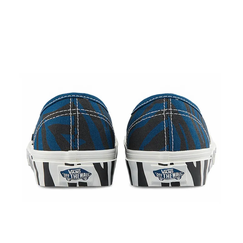 Vans Unisex Authentic Animal Low Top Sneakers White/Black/Blue-4