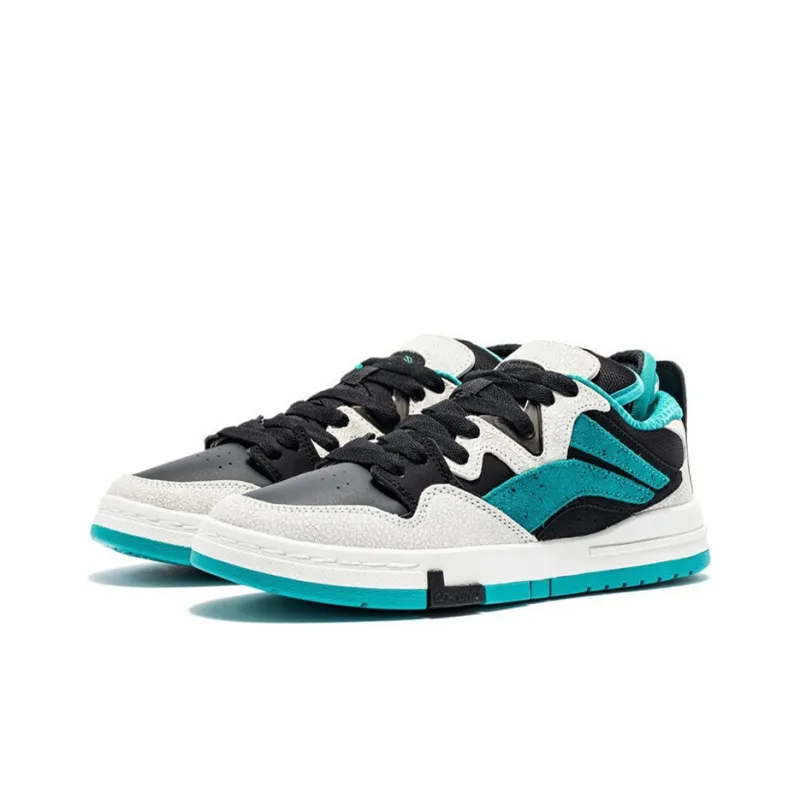 LiNing Wave Pro Anti Slip And Wear Resistant Lightweight Low Top Skateboard Shoes Men's Deep Emerald Green-2