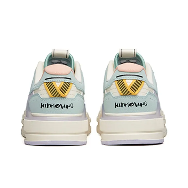 Anta Life Collection Low-Top Skateboard Shoes Women's White Gray Green-4
