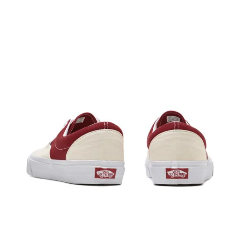 Vans Era Breathable Wear Resistant Non Slip Low Top Casual Skate Shoes Red White-2
