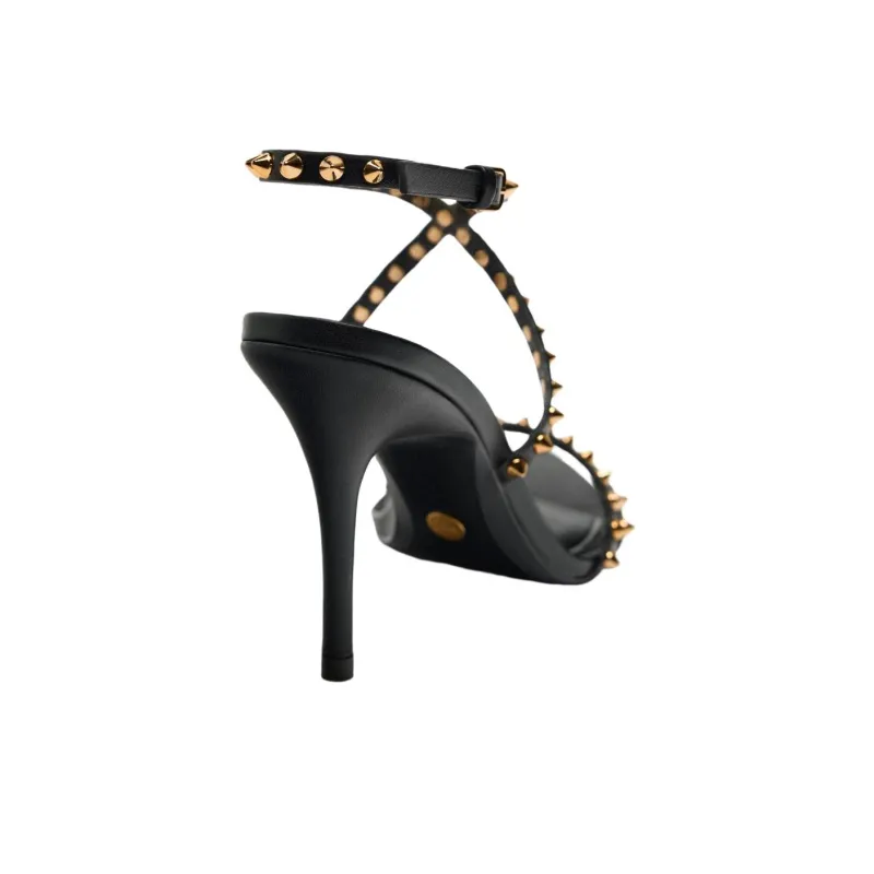 ZARA Strap Sandals Women's Black-4