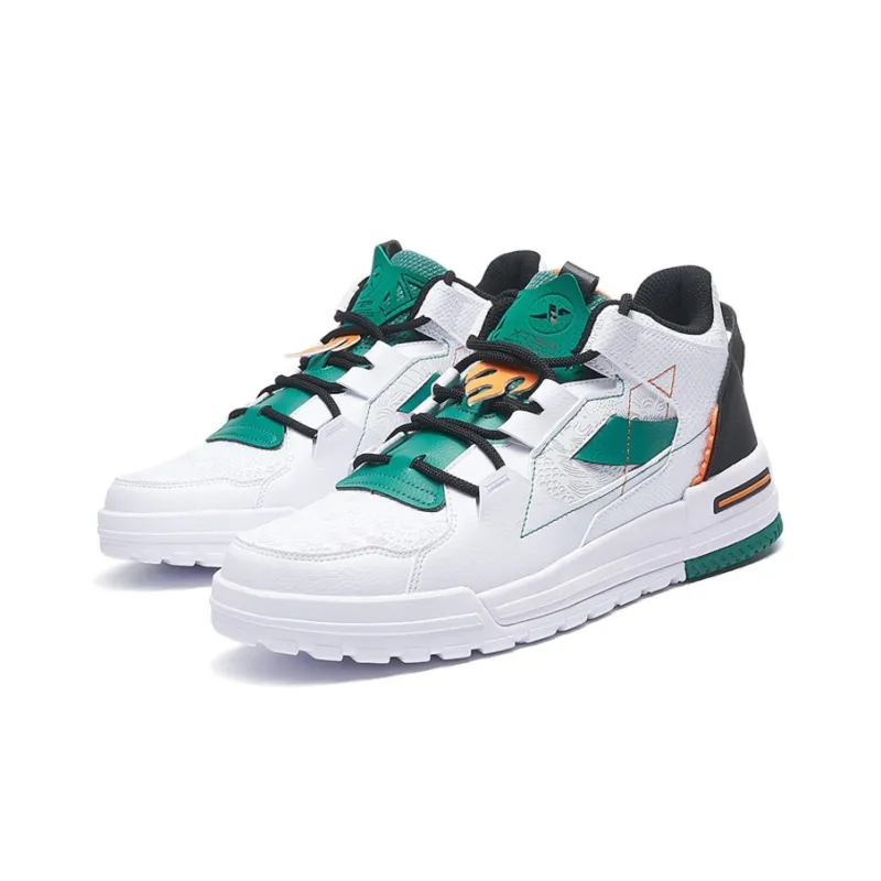 XTEP Sky Ride Collection Bamboo Green Low Top Skateboard Shoes Men's White Green Multicolor-1