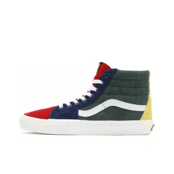 Vans Unisex Mixed Corduroy SK8 HI High Top Sneakers Green/Blue/Red