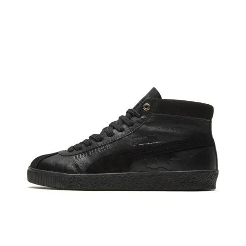 PUMA Basket Skateboard Shoes Unisex Mid-Top Black