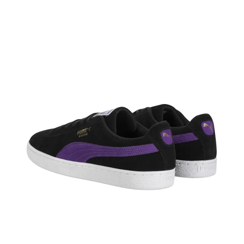 PUMA Suede Classic Anti-Slip Wear-Resistant Low-Top Skateboard Shoes Unisex Black Purple-1