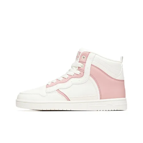 ANTA Life Collection Skateboard Shoes Women's High-Top White/Pink