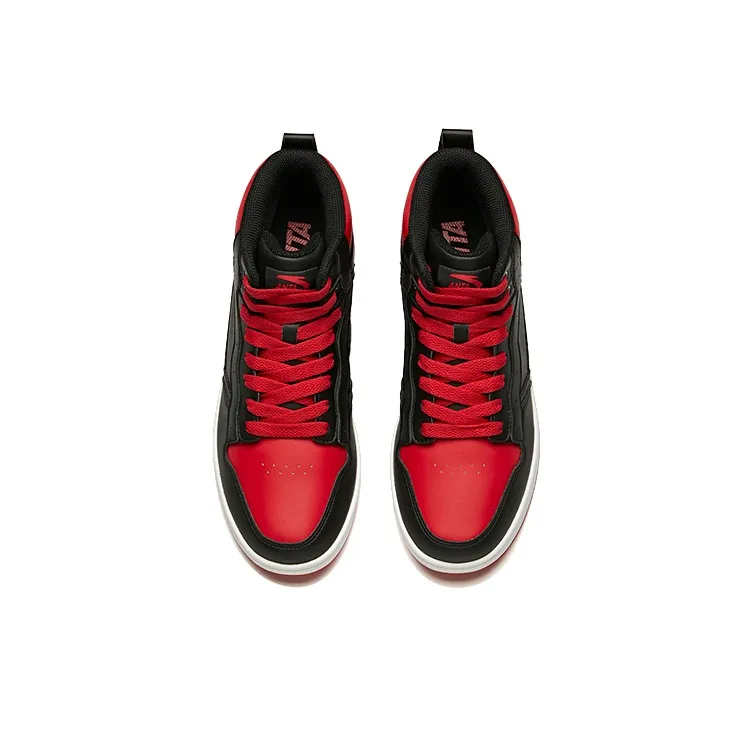 Anta Life Collection Coverage Anti-Slip And Wear-Resistant High-Top Skateboard Shoes Men's Black Red-2