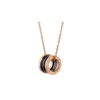 BVLGARI B.Zero1 Series 18K Gold Necklaces Unisex Rose Gold