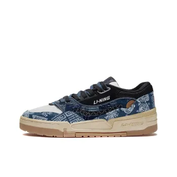 LiNing 001 BTC BTC Daily Gold Rush Anti Slip And Wear Resistant Lightweight Low Top Skateboard Shoes Blue